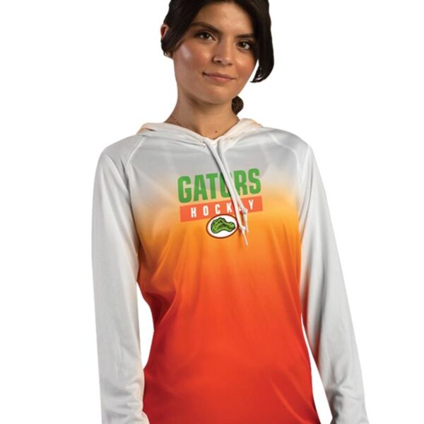 Women's Ombre Long Sleeve Hooded T-Shirt Thumbnail